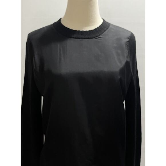 Vera Wang Authenticated Black Wool Silk Front Long Sleeve Sweater Sz Sm - Picture 9 of 10